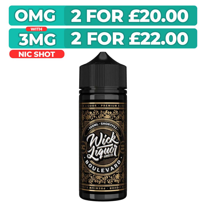 Boulevard 100ml Shortfill E-Liquid By Wick Liquor