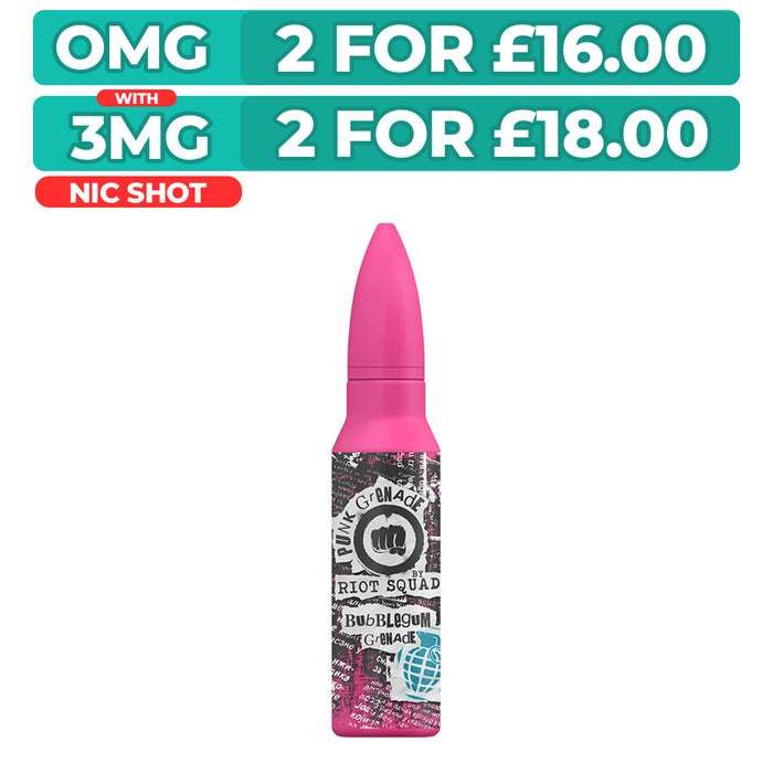Bubblegum Grenade 50ml Shortfill E-Liquid by Riot Squad