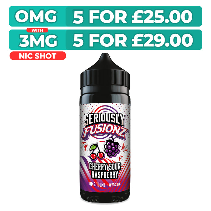 Cherry Sour Raspberry 100ml Shortfill E-Liquid By Seriously Fusionz