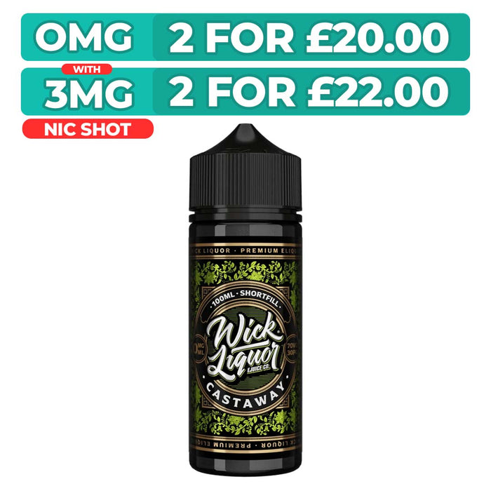 Castaway 100ml Shortfill E-Liquid By Wick Liquor