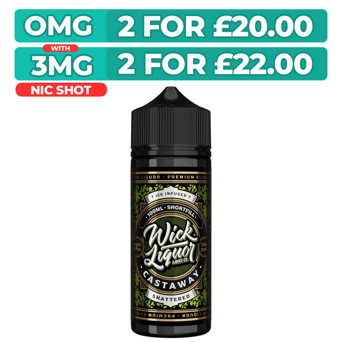 Castaway Shattered 100ml Shortfill E-Liquid By Wick Liquor