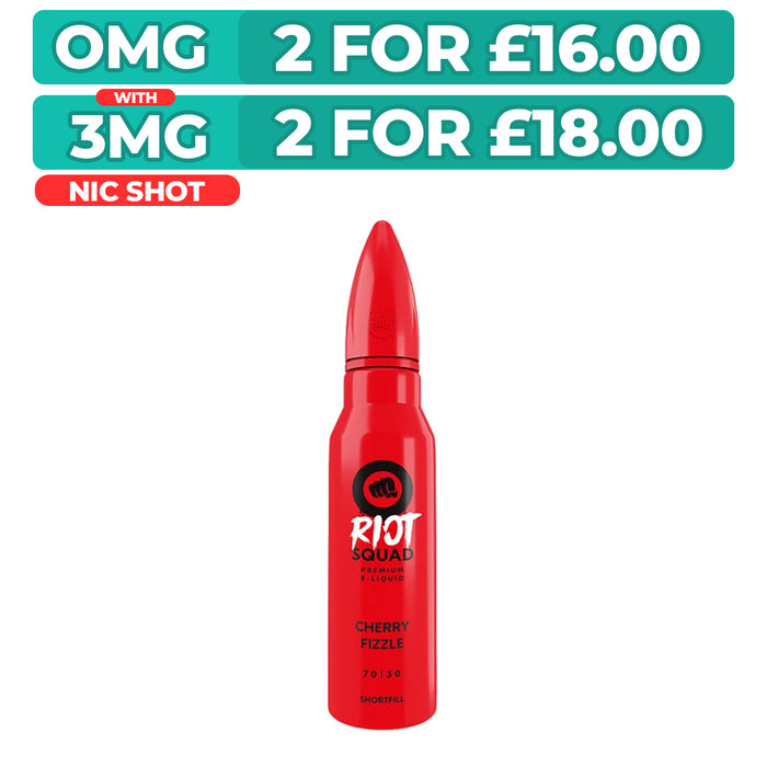 Cherry Fizzle 50ml Shortfill E-Liquid by Riot Squad