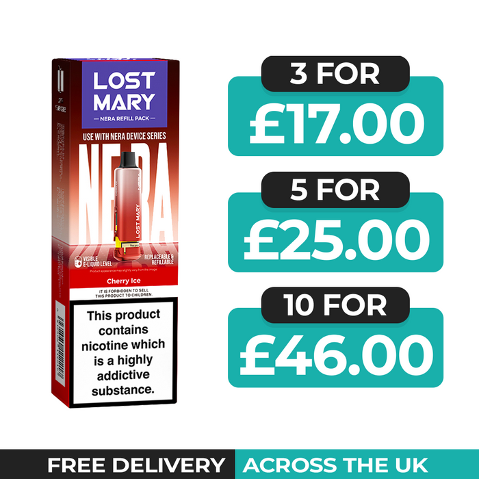 Cherry Ice Prefilled Pods by Lost Mary Nera15k + Refill Container