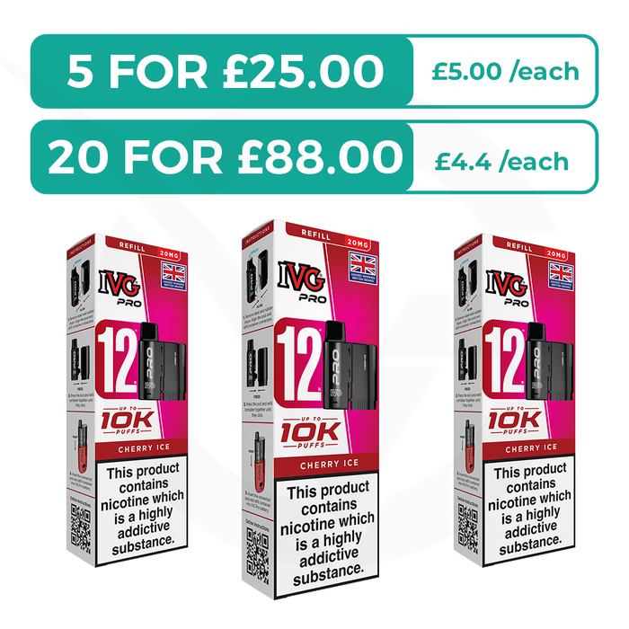 Cherry Ice Prefilled Pods By IVG Pro + Refill Containers