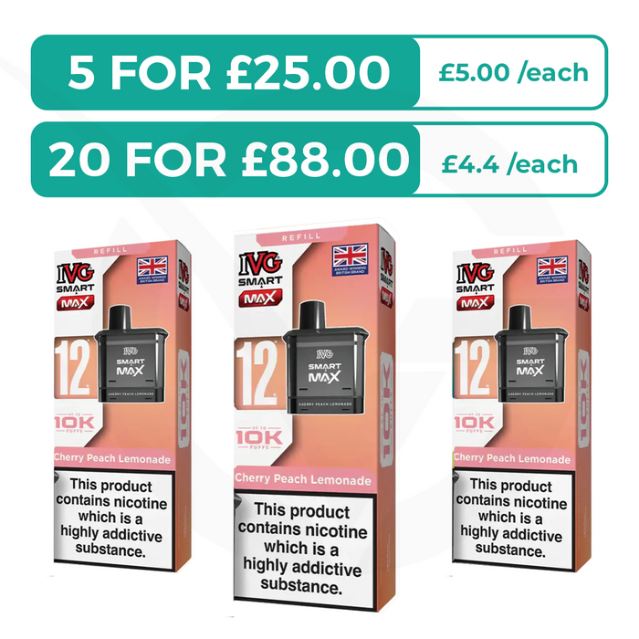 Cherry Peach Lemonade Prefilled Pods By IVG Smart Max + Refill Containers