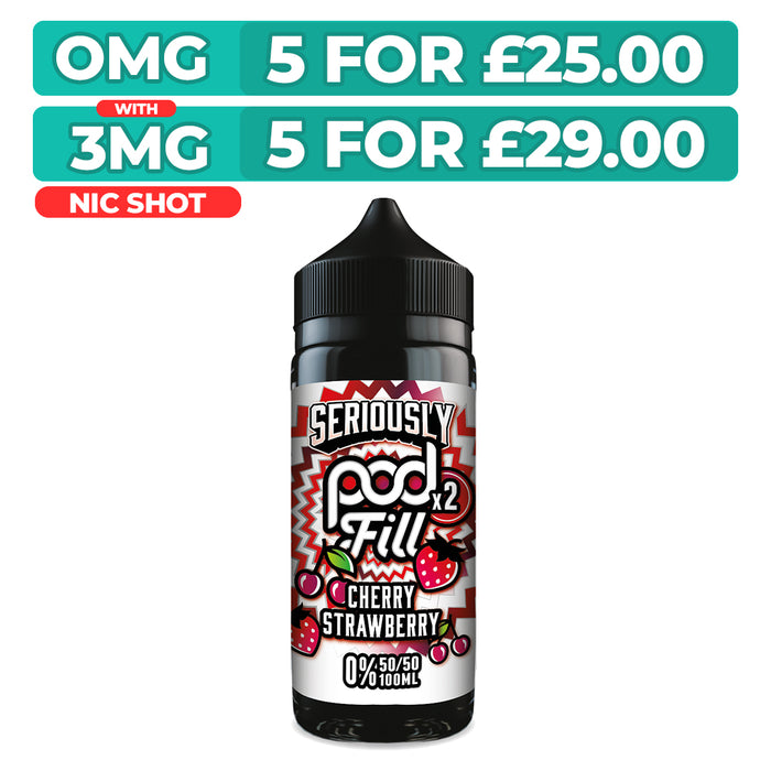 Doozy Seriously Pod Fill X2 Cherry Strawberry 100ml Shortfill E-Liquid