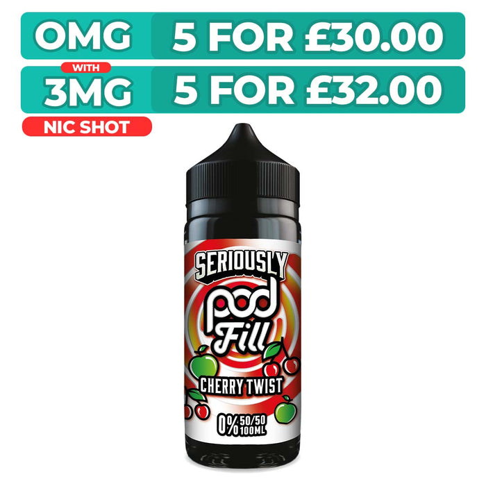 Doozy Seriously Pod Fill Cherry Twist 100ml Shortfill E-Liquid