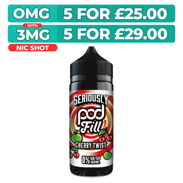 Doozy Seriously Pod Fill Cherry Twist 100ml Shortfill E-Liquid