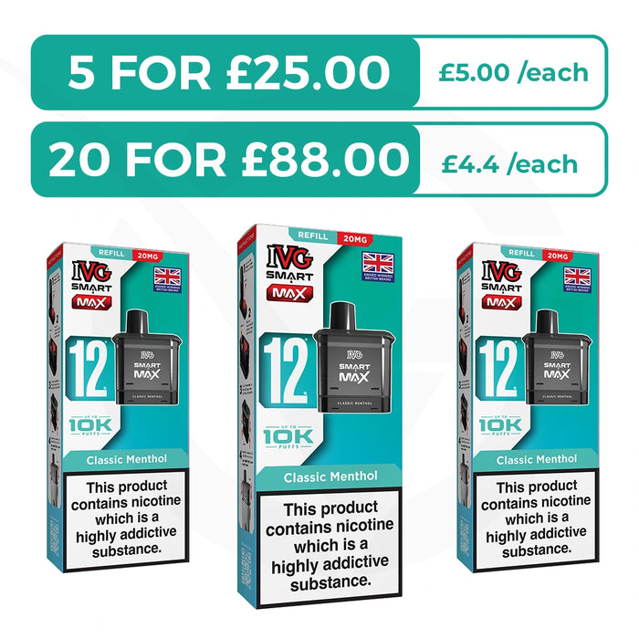 Classic Menthol Prefilled Pods By IVG Smart Max + Refill Containers