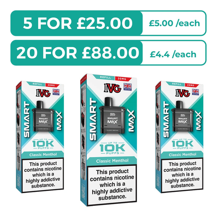 Classic Menthol Prefilled Pods By IVG Smart Max + Refill Containers