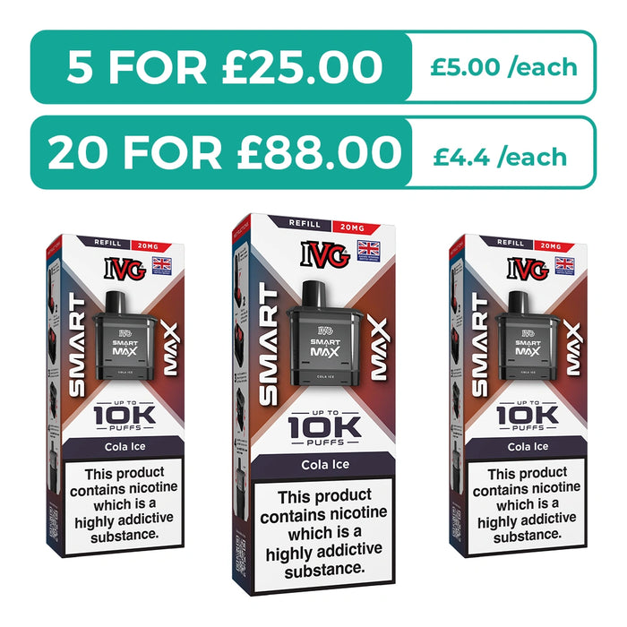 Cola Ice Prefilled Pods By IVG Smart Max + Refill Containers