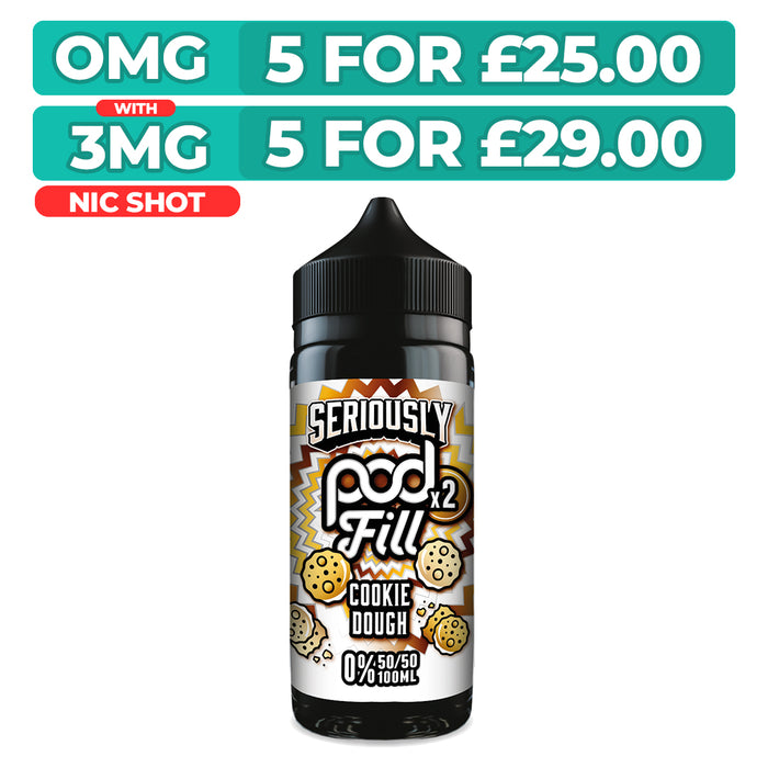 Doozy Seriously Pod Fill X2 Cookie Dough 100ml Shortfill E-Liquid