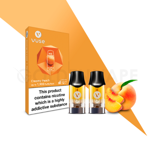 Vuse ePod Creamy Peach E-Liquid Pods - Golden Vape Vuse ePod Creamy Peach E-Liquid Pods - Golden Vape
