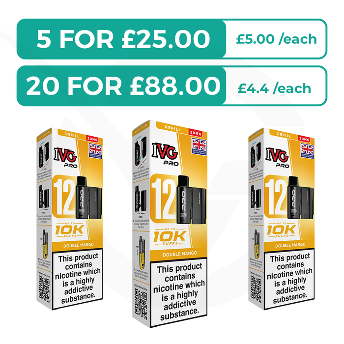 Double Mango Prefilled Pods By IVG Pro + Refill Containers