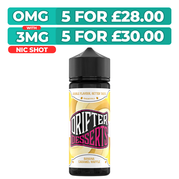 Drifter Bar Juice Banana Caramel Waffle 100ml Shortfill E-Liquid