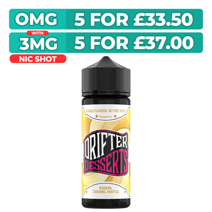 Drifter Bar Juice Banana Caramel Waffle 100ml Shortfill E-Liquid