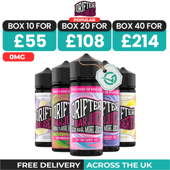 Drifter Bar Juice 100ml Shortfill - Box of 10, 20 & 40