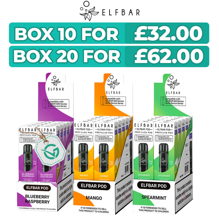 Elf Bar 600 Pods - Bulk Buy Box of 10 & 20