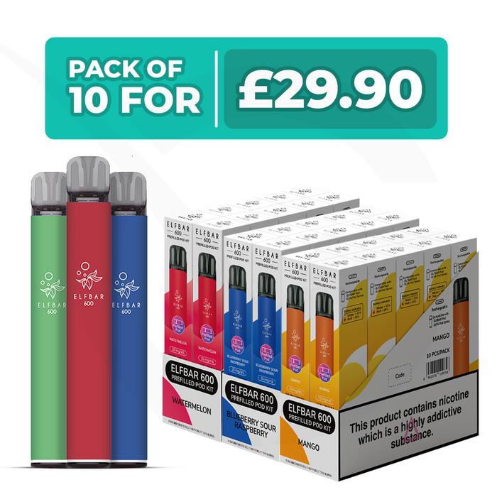 Elf Bar 600 Prefilled Pod Kit - Box of 10
