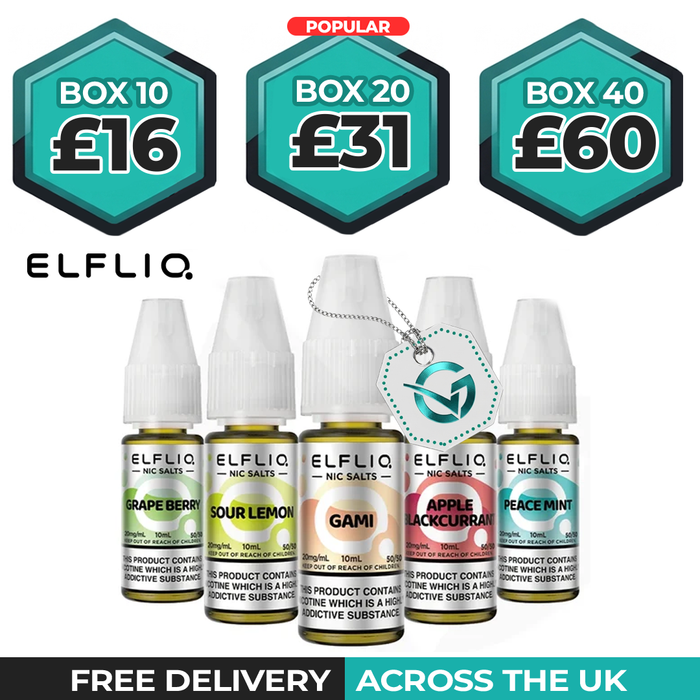Elf bar Elfliq Nic Salt E-Liquids Box of 10 & 20