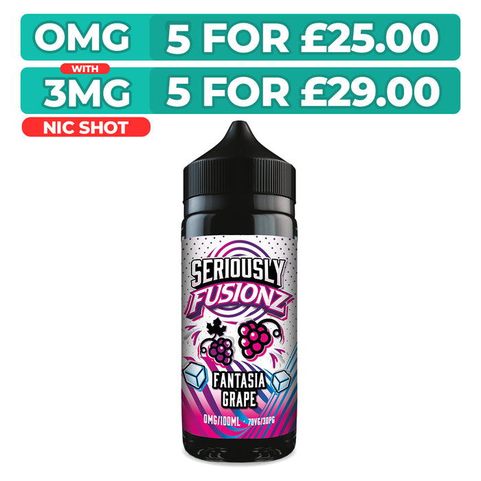 Fantasia Grape 100ml Shortfill E-Liquid By Seriously Fuisonz