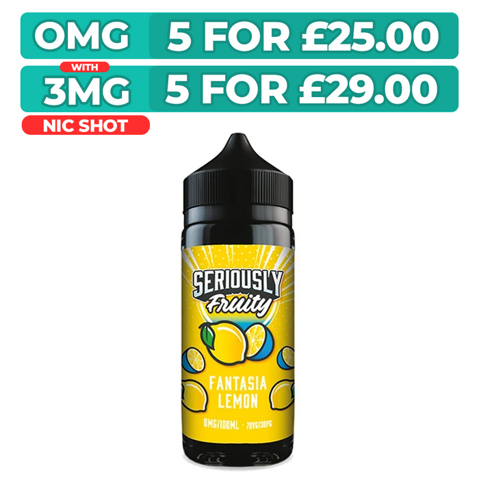 Fantasia Lemon 100ml Shortfill E-Liquid By Seriously Fruity