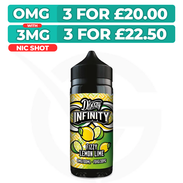 Fizzy Lemon Lime 100ml Shortfill E-Liquids Doozy Infinity