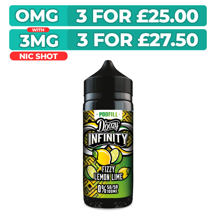 Fizzy Lemon Lime 50/50 100ml Shortfill Doozy Infinity Pod Fill