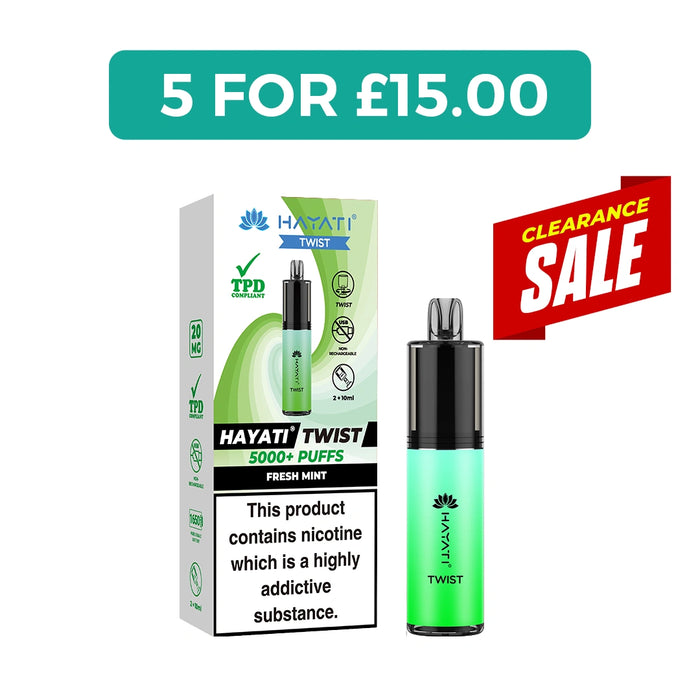 Hayati Twist 5000 5K Puffs Reuseable Vape Kit