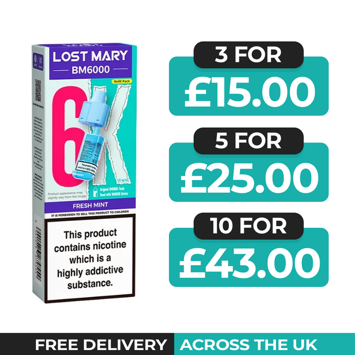 Lost Mary BM6000 Fresh Mint Prefilled Refill Pods