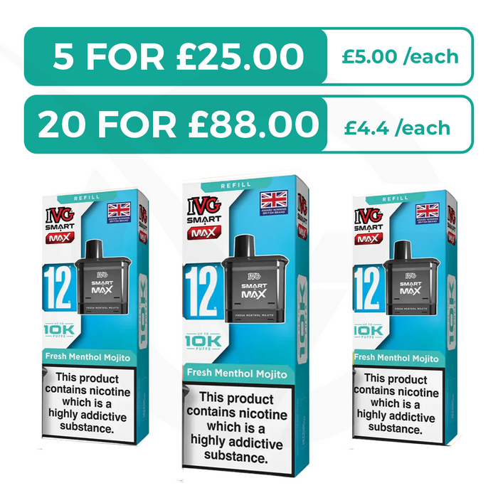 Fresh Menthol Mojito Prefilled Pods By IVG Smart Max + Refill Containers