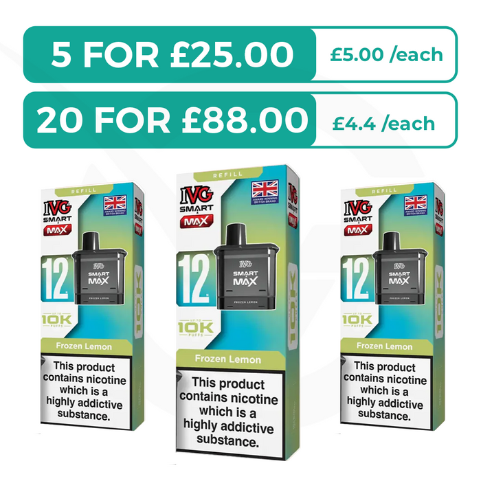 Frozen Lemon Prefilled Pods By IVG Smart Max + Refill Containers