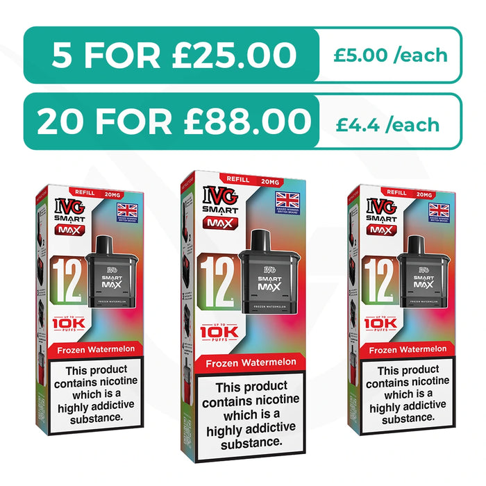 Frozen Watermelon Prefilled Pods By IVG Smart Max + Refill Containers