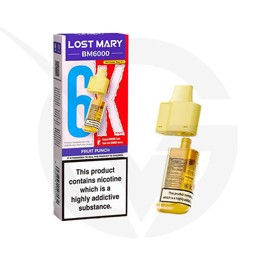Fruit Punch Prefilled Pods By Lost Mary BM6000 + Refill Containers
