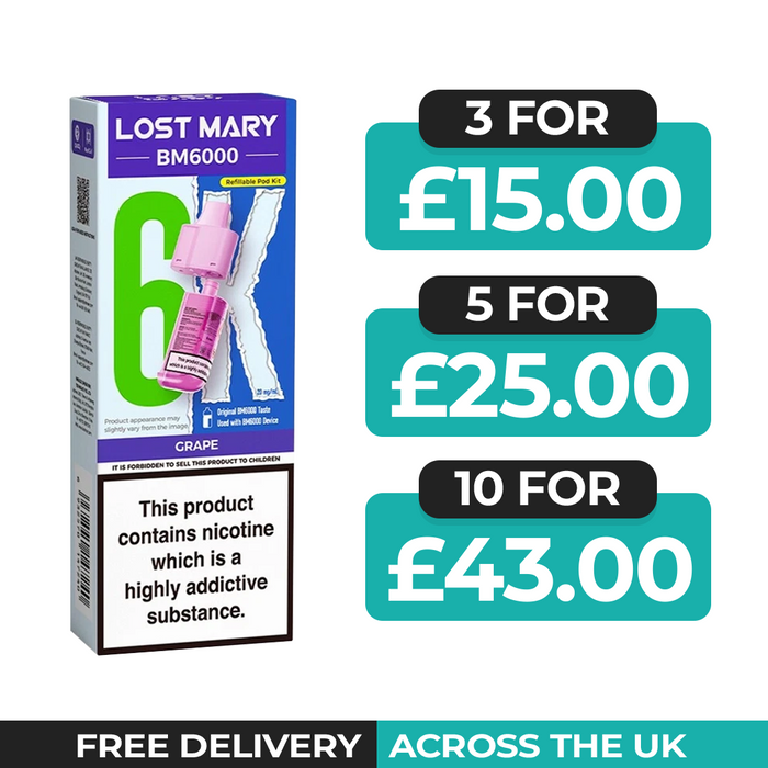 Lost Mary BM6000 Grape Prefilled Refill Pods