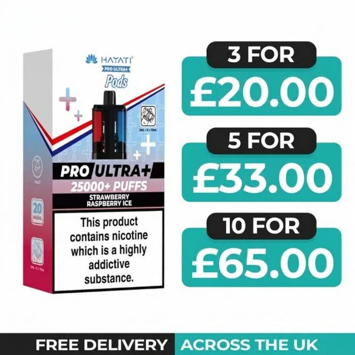 Hayati Pro Ultra Plus 25000 Strawberry Raspberry Ice Refill Pods
