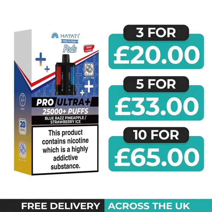 Hayati Pro Ultra Plus 25000 Blue Razz Pineapple & Strawberry Ice Refill Pods