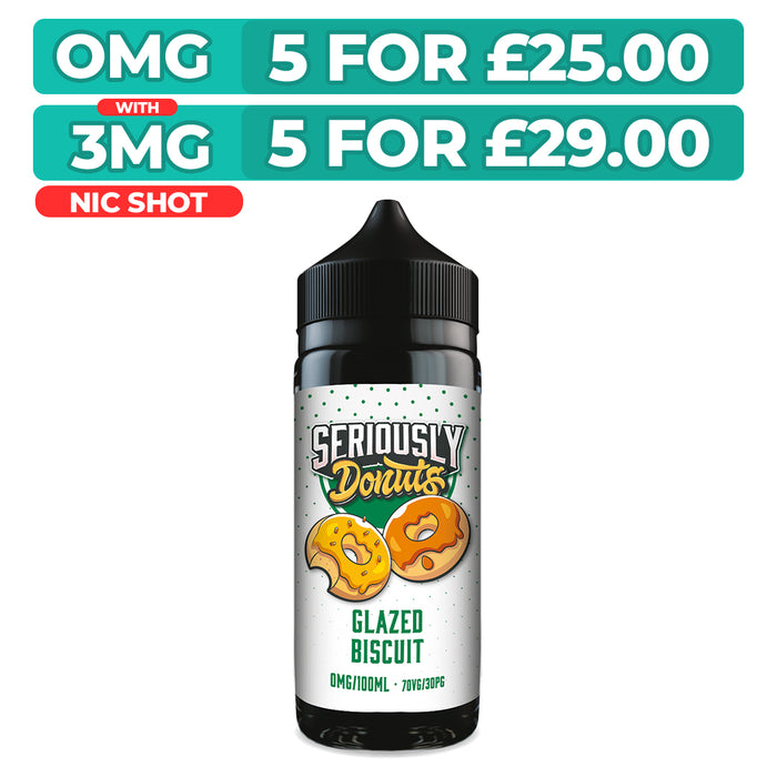 Glazed Biscuit 100ml Shortfill E-Liquid By Seriously Donuts
