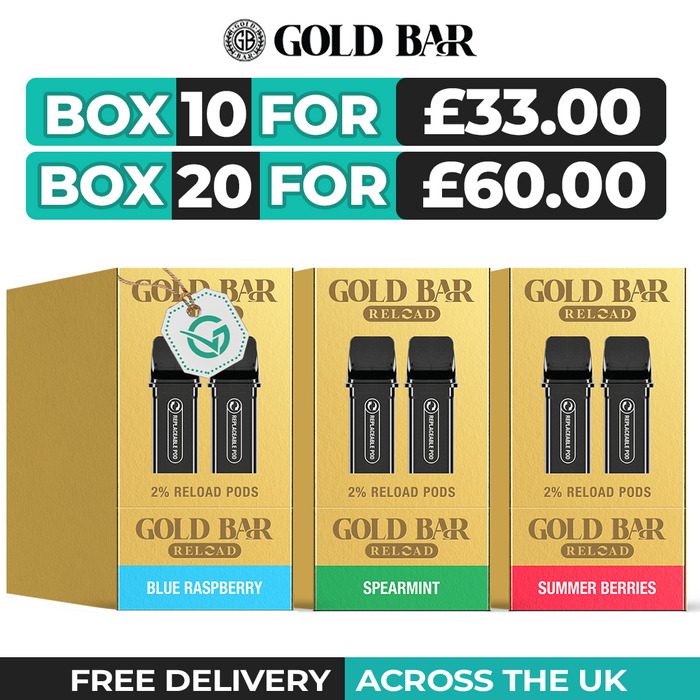 Gold Bar Vape Box of 10 & 20