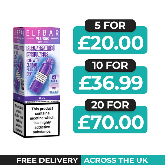 Elf Bar Plus 50 Grape Refill Pods