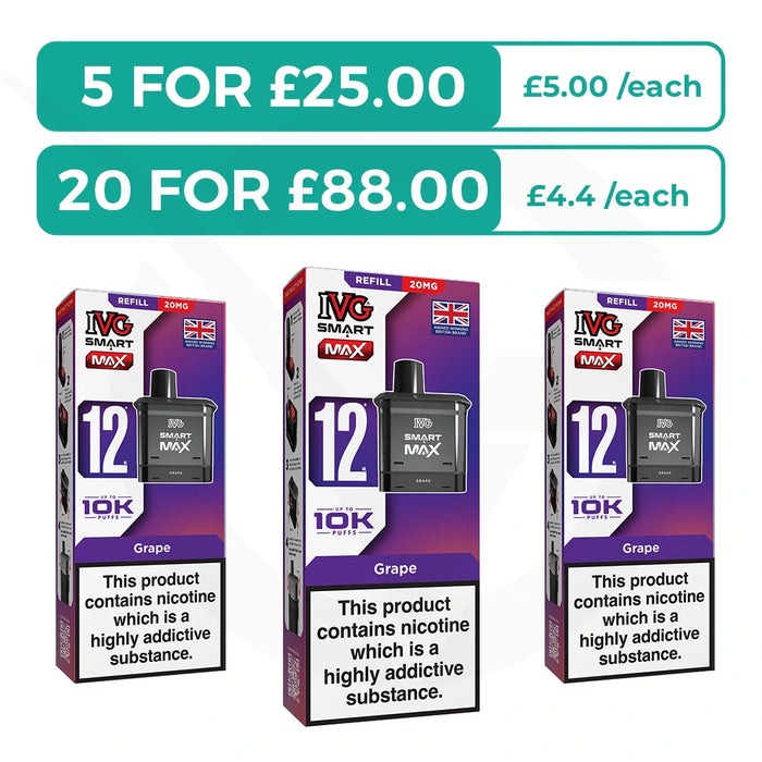 Grape Prefilled Pods By IVG Smart Max + Refill Containers