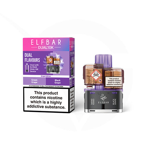 Grape Edition Prefilled Pods By Elf Bar Dual 10k + Refilled Containers
