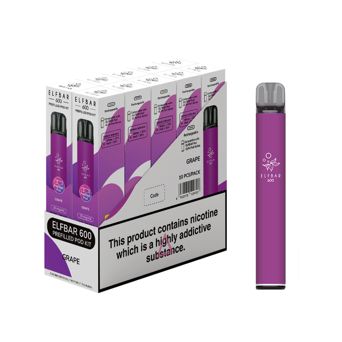 Elf Bar 600 Prefilled Pod Kit - Box of 10 Elf Bar 600 Prefilled Pod Kit - Box of 10