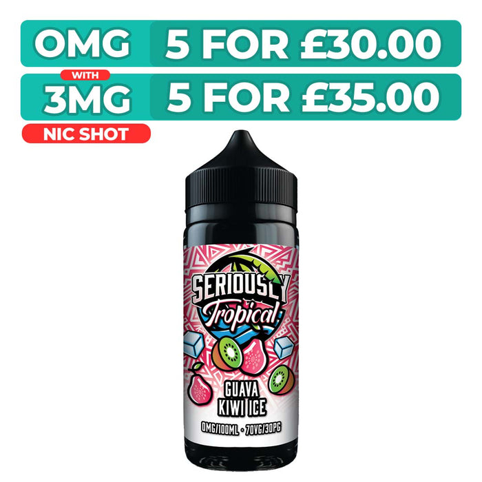Seriously Tropical Guava Kiwi Ice 100ml Shortfill E-Liquid