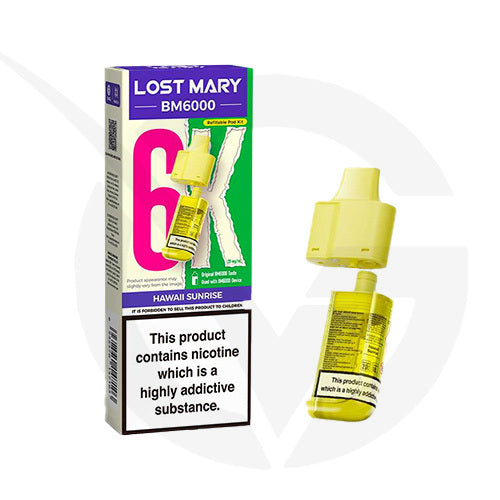 Hawaii Sunrise Prefilled Pods By Lost Mary BM6000 + Refill Containers