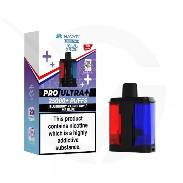 Hayati Pro Ultra Plus 25000 Blueberry Raspberry & Mr Blue Refill Pods