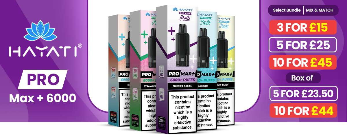 Hayati Pro Max Plus 6000 Pods - 3 for £15