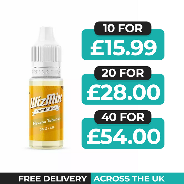 Wizmix Havana Tobacco 10ml E-Liquid - Pack of 10, 20 & 40