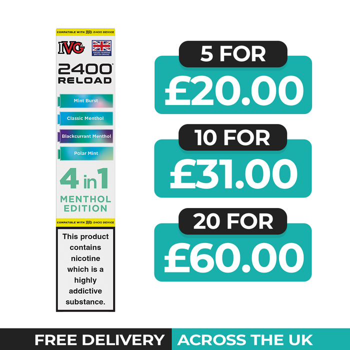 IVG 2400 Menthol Edition 4 in 1 Reload Pods