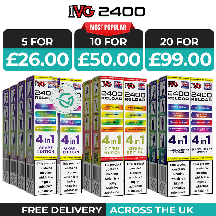 IVG 2400 Reload Pods | Bulk Buy Box of 5 & 10